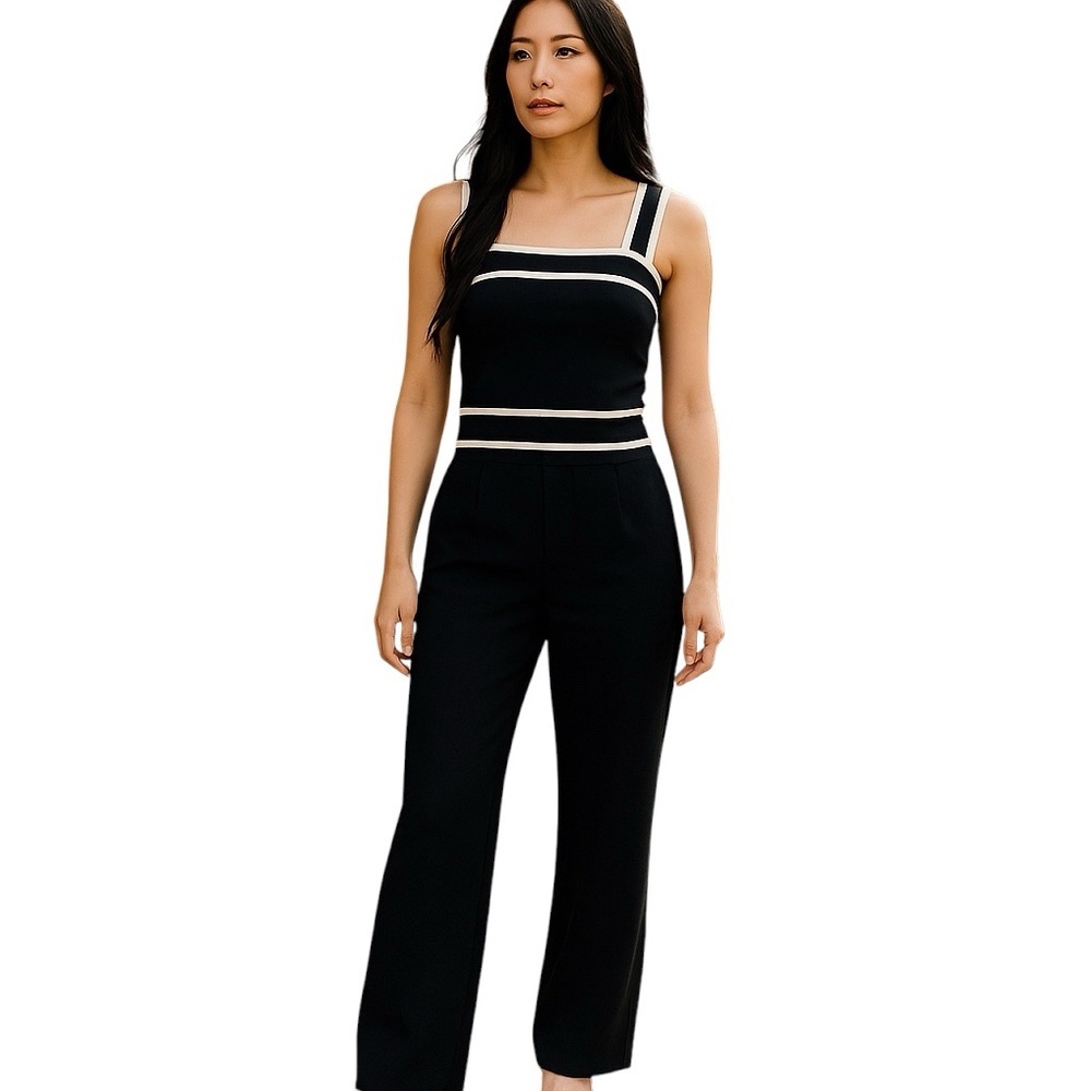 Unbranded Small Black White Knit Cropped Tank Top